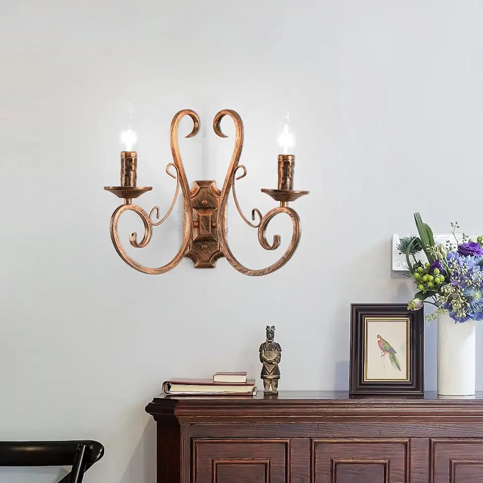 Ganeed Wandleuchten Vintage E14 Bronze 2 Licht (2 Packungen)