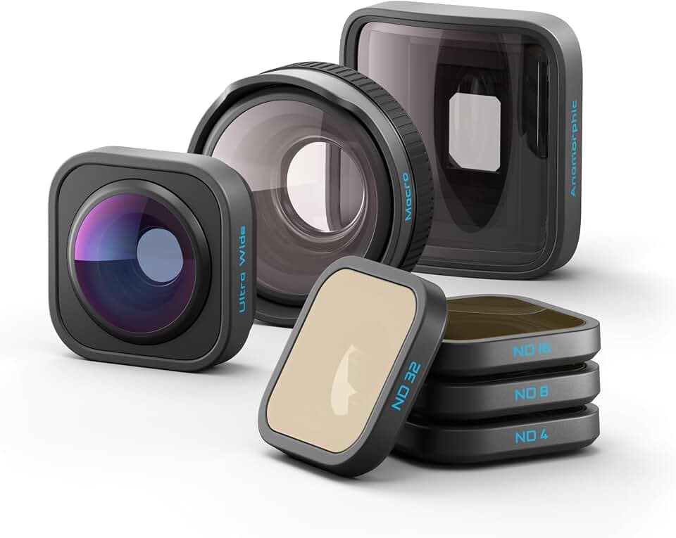 GoPro HB-Serie Objektivkollektion (HERO13 Black) – Enthält Ultraweitwinkel-Objektivmod, Makro-Objektivmod, Anamorphotisches Objektivmod, 4er-Pack ND-Filter (ND4, ND8, ND16 und ND32) und Etui