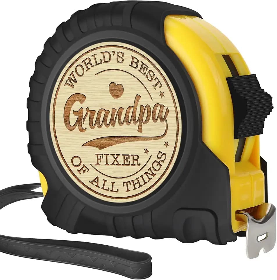 Fathers Day Grandpa Gifts from Granddaughter Grandson - Ideal Father's Day Birthday Grandparents Day Gifts for Grandpa Grandfather from Grandkids - Funny Engraved Tape Measure 25 FT Ideas