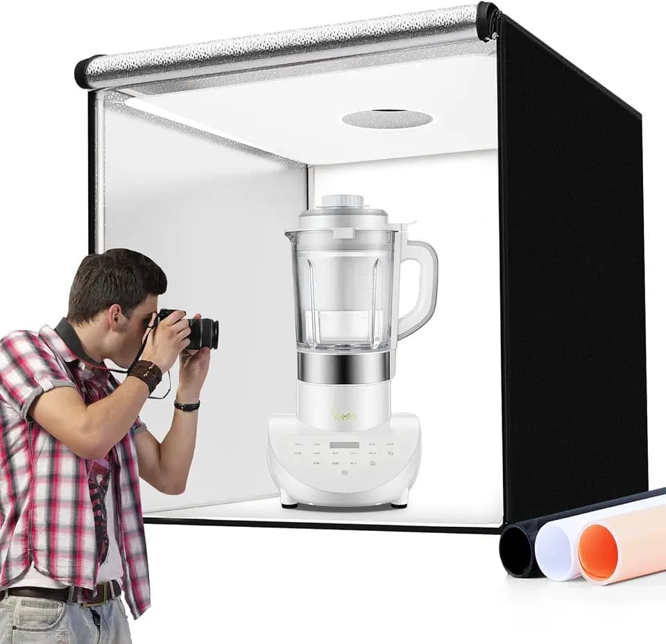40x40 Inch Photo Studio Photo Light Box for Photography, 448 LED Large Lightbox with 3 Stepless Dimming Light Panel and Soft Light Cloth Professional Photo Background Shooting Tents