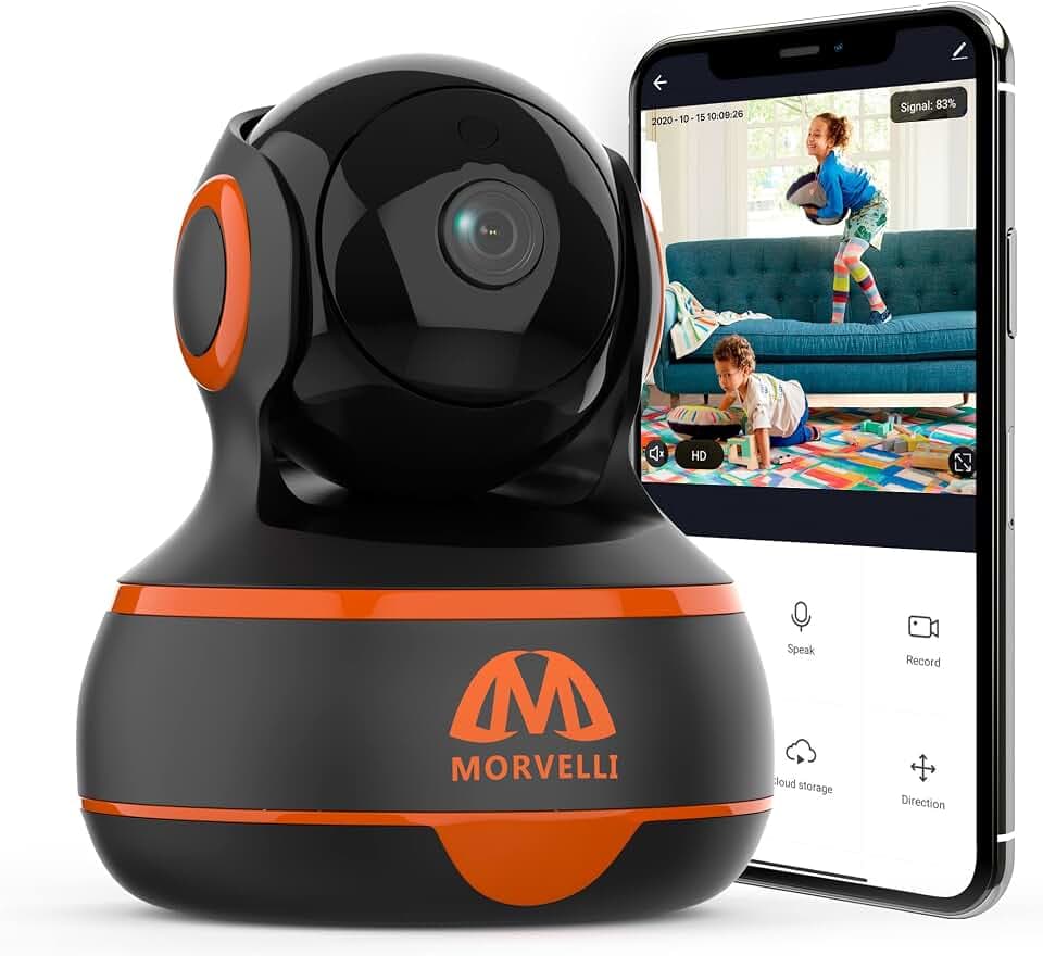 1080P WiFi Indoor Home Security Camera Two-Way Audio, Smart Wireless Baby Monitor, IR Night Vision, App for iPhone, Android, Surveillance Security Cam Motion Detection, Alexa - Cloud Storage