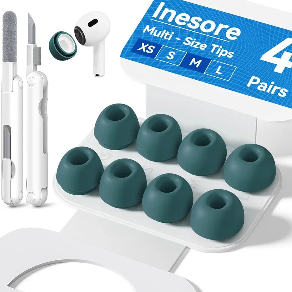 Inesore 4 Pairs Replacement Ear Tips for AirPods Pro 2nd/1st (P-Green)