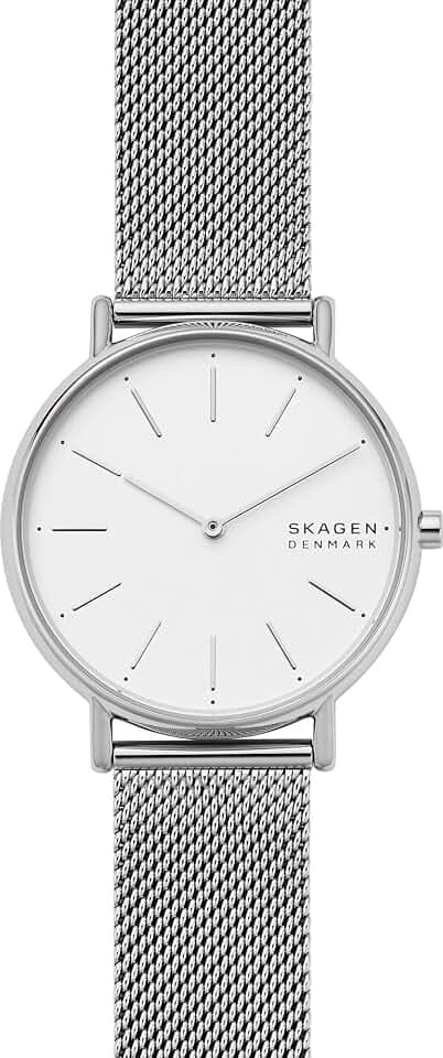 Skagen Signatur Uhr für Damen, Quarz-Zweizeigerwerk mit Edelstahl- oder Lederarmband