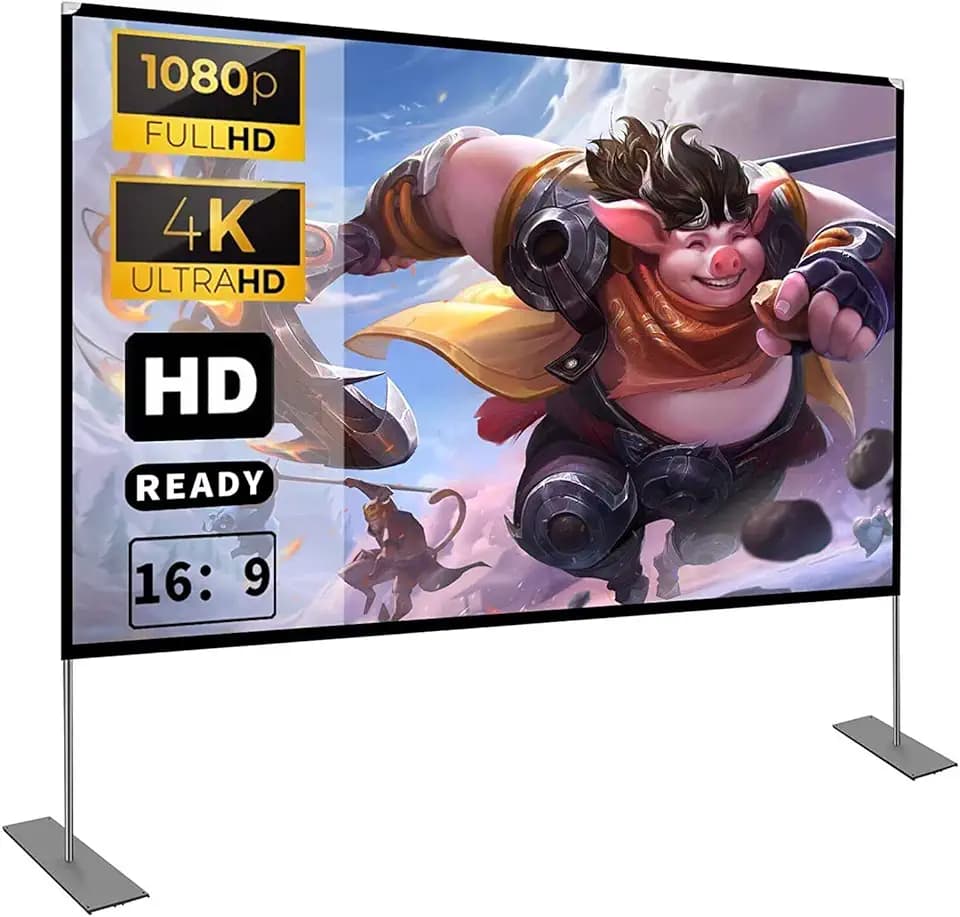 leinwand Beamer mit ständer 100 Zoll,Beamer leinwand Outdoor Indoor
