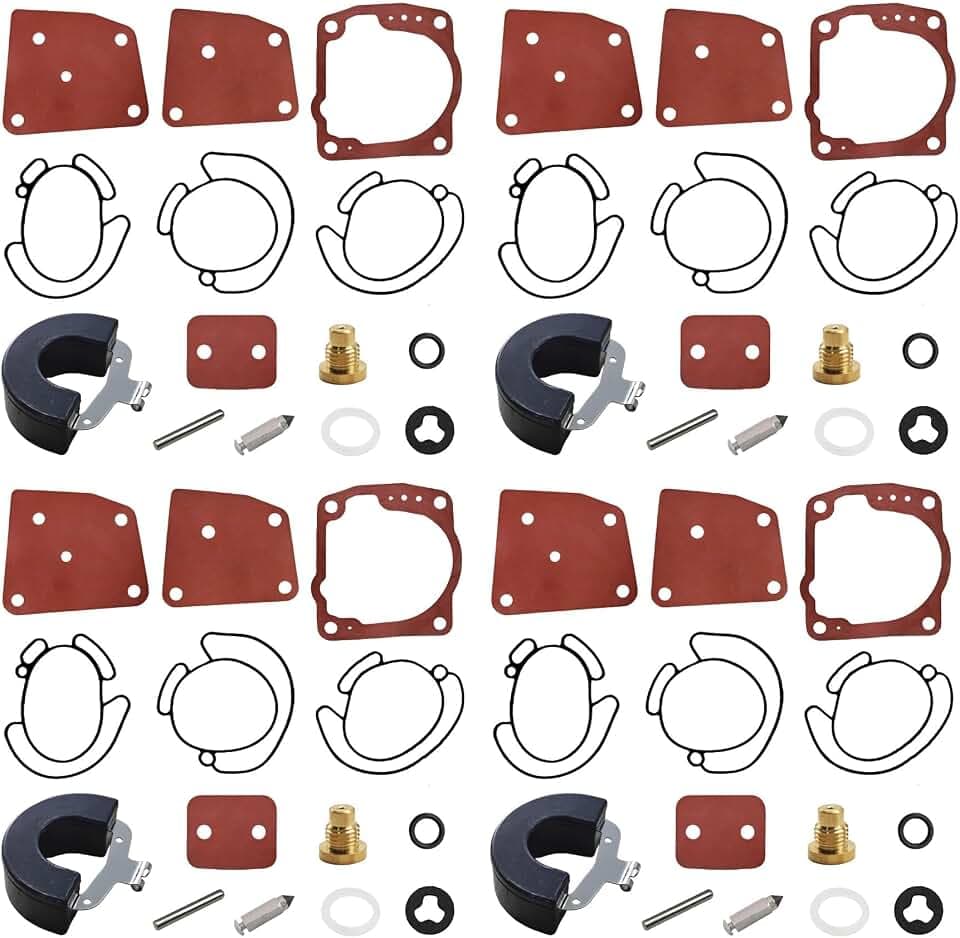 4PCS 438996 Carburetor Repair Kit for Johnson Evinrude 90-175 HP