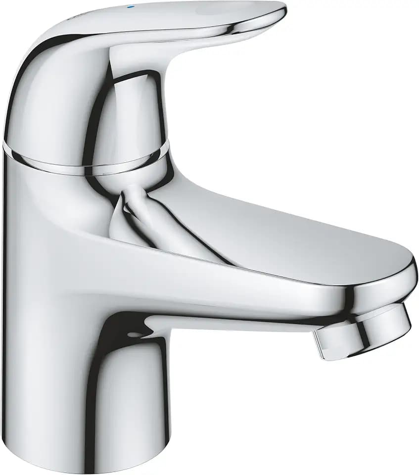 GROHE Swift, Badarmatur Standventil wassersparend (XS-Size, Einlochmontage, Keramik-Oberteil, nur Kalt- oder Warmwasser, ideal für kleine Waschtische im Gäste-WC, 128 mm), chrom, 20617001