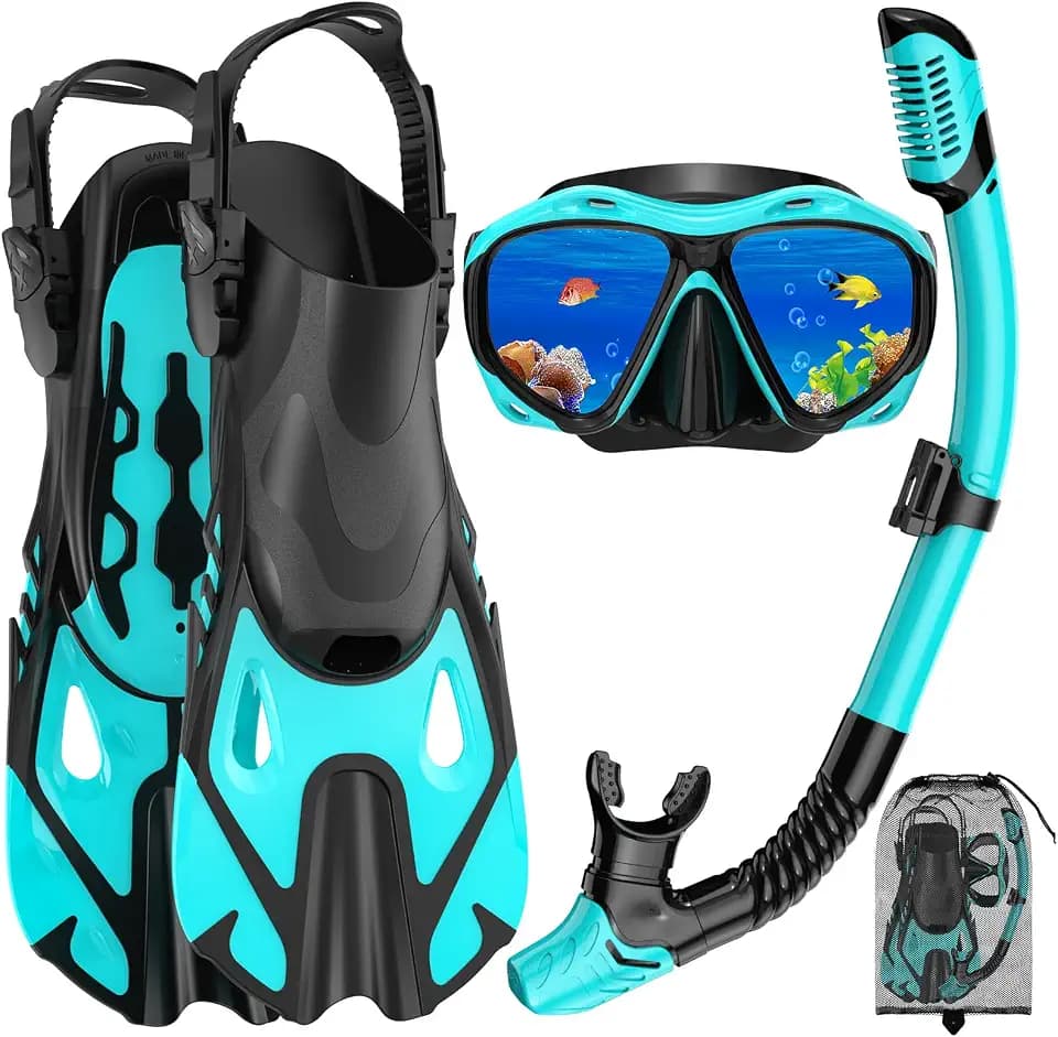 Snorkeling Gear for Adults,4 in 1 Snorkel Set,