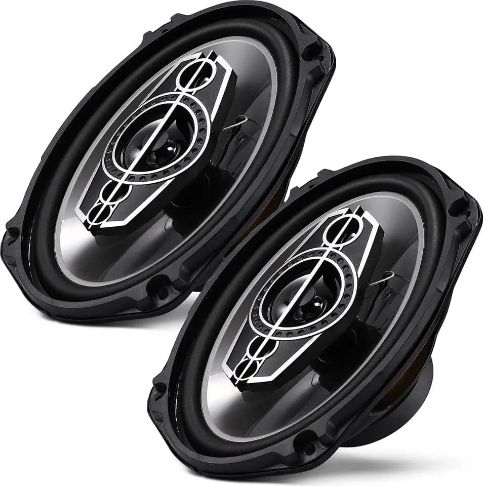 6 x 9 5-Way Car Coaxial Audio Speakers (Pair), w/PEI Dome Tweeters