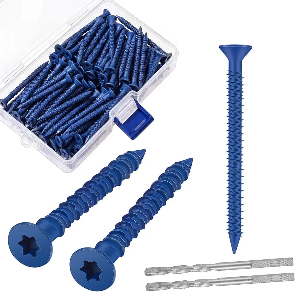 MorningRo 200 Pack 1/4" x 2-3/4" Concrete Screws, Star Drive Bugle Head