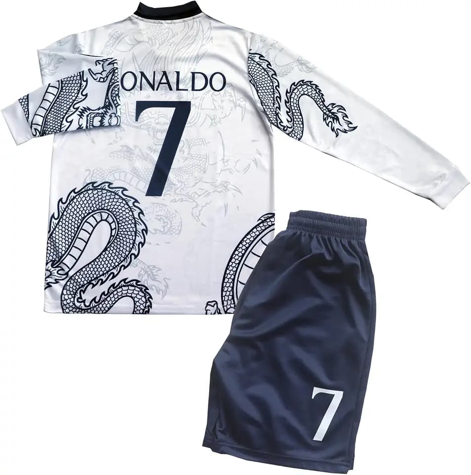 #7 Special Gold Black Dragon Edition Long Sleeve Football Soccer Kids Jersey Shorts Set Youth Sizes
