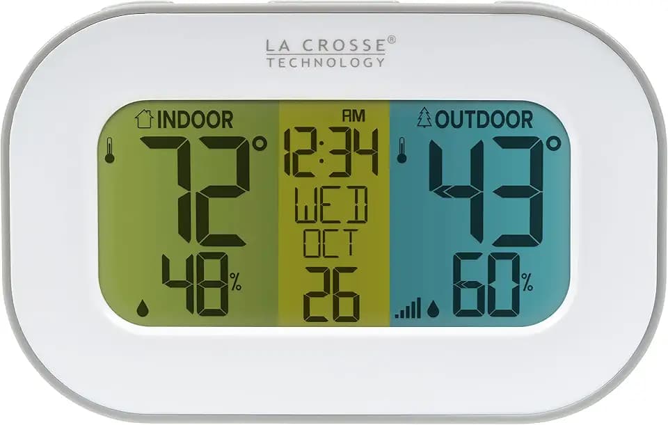 La Crosse Technology Tri-Color LCD Wireless Temperature Station, 308-148