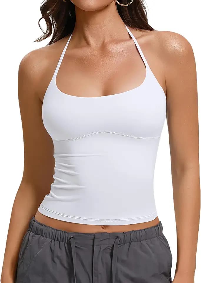 Avidlove Halter Tops for Women Backless Double Lined Tank Top Going Out Y2k Trendy Camisole Crop Tops