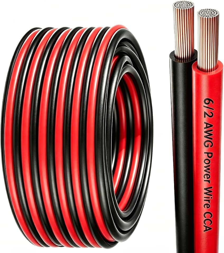 6 Gauge Wire 5 FT Copper Clad Aluminum 2 Conductors CCA Wire