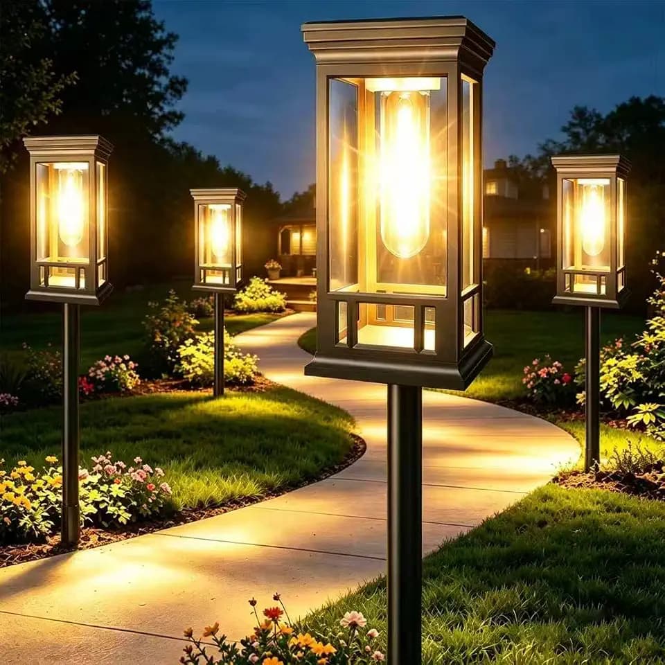 LORRYTE 10 Pack Solar Pathway Lights Outdoor Waterproof, Garden Lights