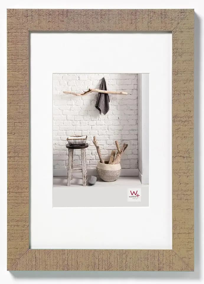 walther design Bilderrahmen beige 24 x 30 cm mit Passepartout, Home Holzrahmen HO430C