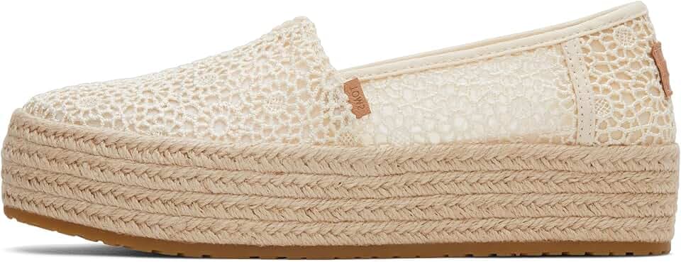 TOMS Women's Valencia Platform Espadrille, Textile Upper, OrthoLite Insole