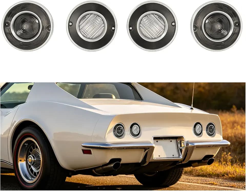 HECASA Tail Light+Backup Light Assembly Compatible with 75-79 Corvette C3