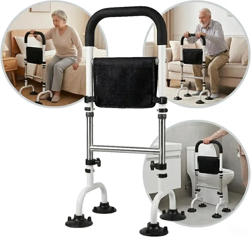 Stand Assist Aid for Elderly Seniors and Limited Mobility, Sit to Stand Support, Fall Prevention, 5 Adjustable Height Levels, Oversized Non-Slip Feet, Storage Pouch, for Chair Couch and Toilet