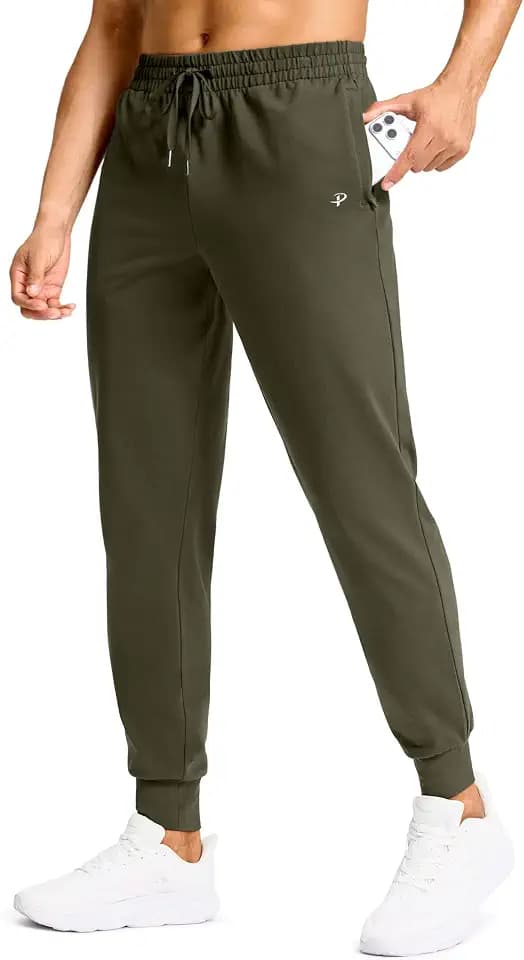 Men's Tall Joggers 32/34/36/38 Inseam Cotton Sweatpants with Zipper Pockets