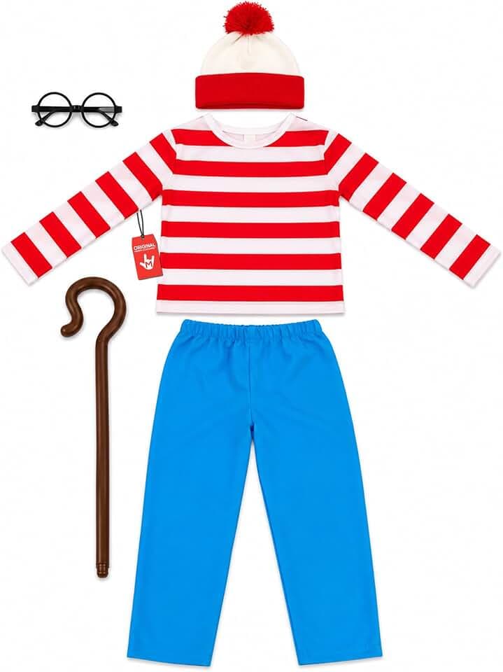 Morph Red And White Costume Striped Boy M