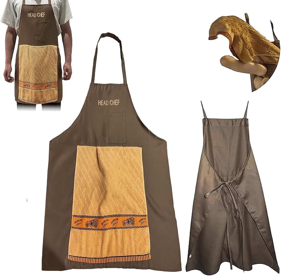Funny Aprons for Men, Head Chef Prank Apron Hidden Surprise, Gag Gifts