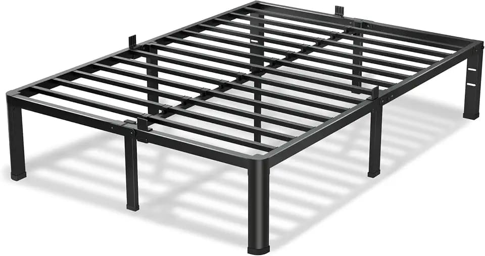 VIPSHOW 12 Inch King Bed Frame with Round Corners No Box Spring Needed