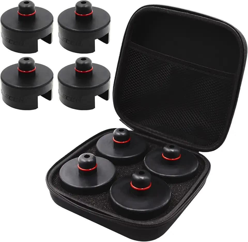 Jack Pad for Tesla Model 3/Y/S/X, 4 Packs Rubber Floor Lifting Jack Pad Pucks Jack Lift Pad Adapter Tool Chassis for Tesla Vehicles with a Storage Case
