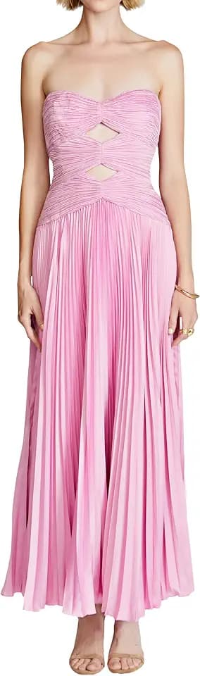 AMUR Women's Dannie Pleated Midi Dress