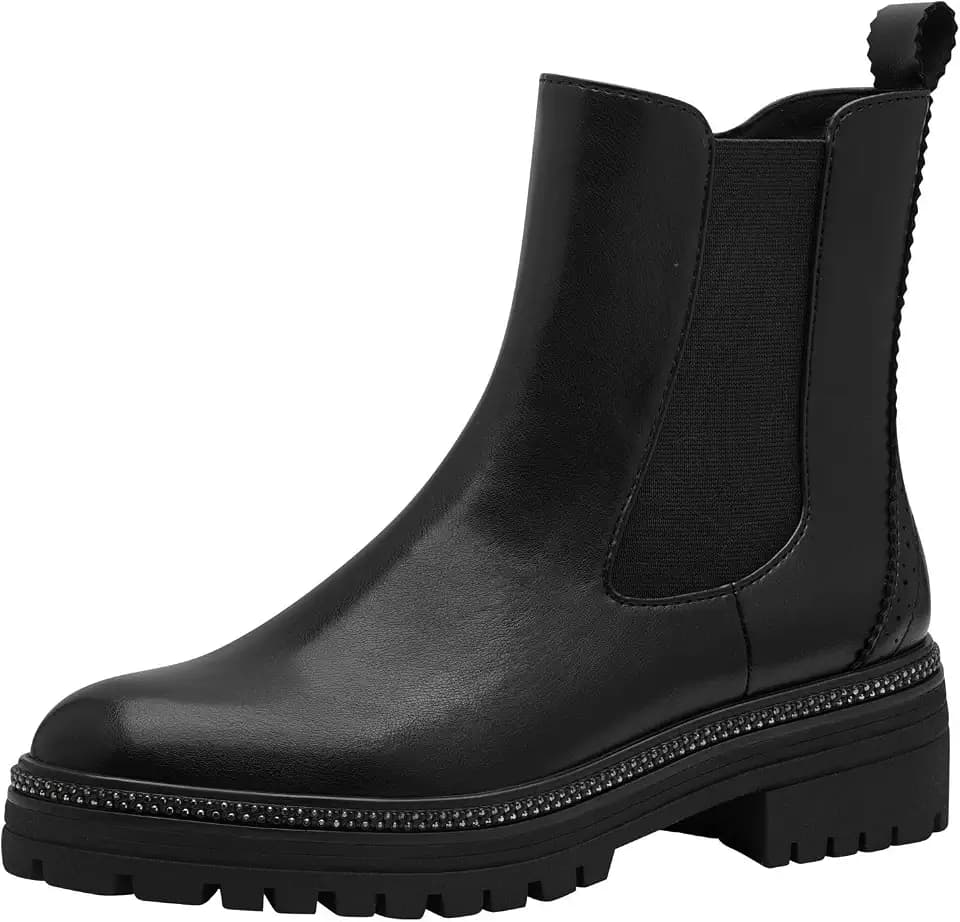 MARCO TOZZI Damen Chelsea Boots aus Kunstleder mit Reißverschluss