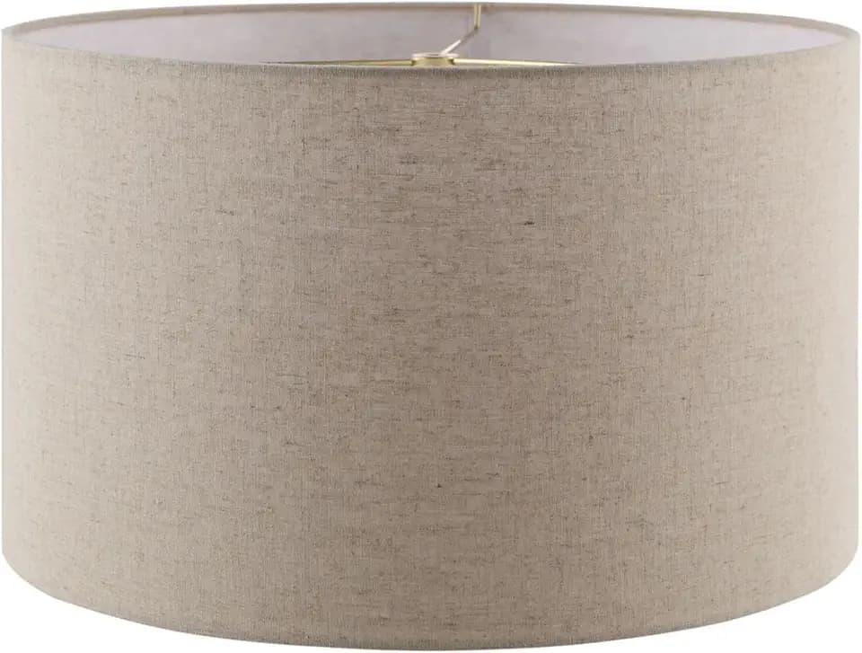 Aspen Creative 31461A Transitional Hardback Drum (Cylinder) Shape Spider Construction Lamp Shade in Beige, 17" Top x 17" Bottom x 10" Height