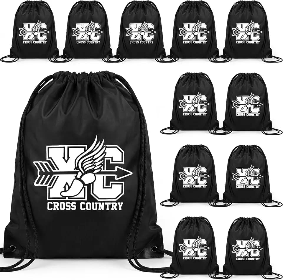 12 Pcs Cross Country Drawstring Backpack Running Lover Gifts Bulk