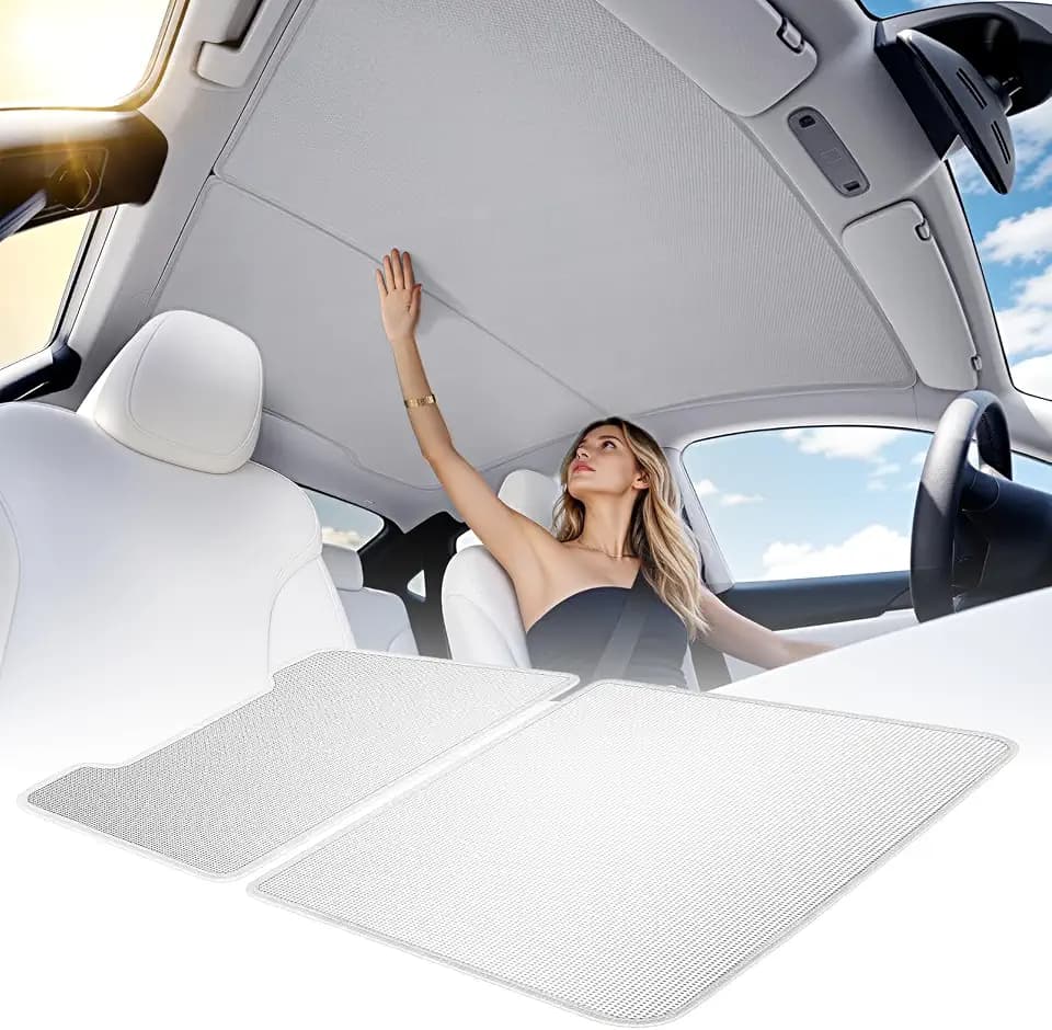 Tesla Model Y Juniper 2025-2026 Sunshade Roof Never Sag UPF50+ 99% UV Grey