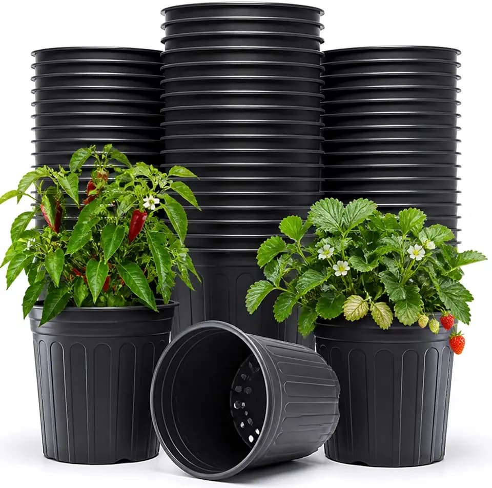 75 Pack 3 Gallon Flexible Plant Nursery Pots for Plants with Drainage Holes