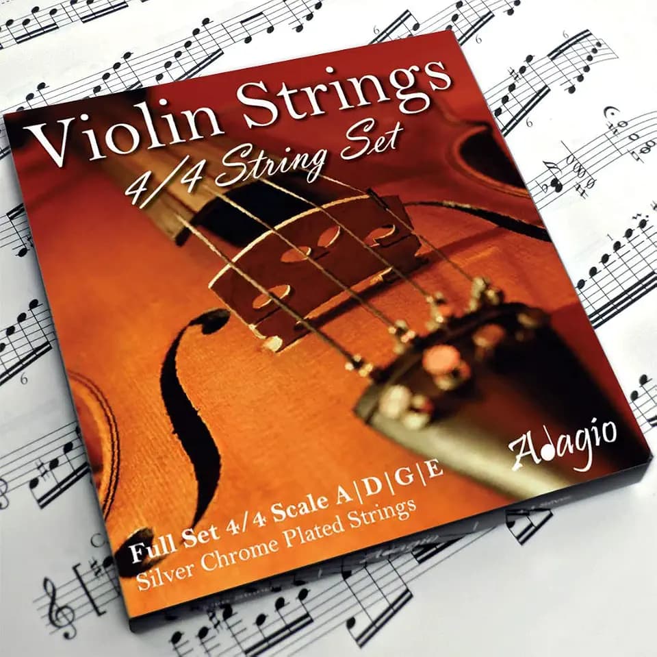 Adagio Pro – Saiten für Violine, 4/4 Classic silber-Saite für Violinen Set/Pack mit Ball Enden für Konzert Tuning