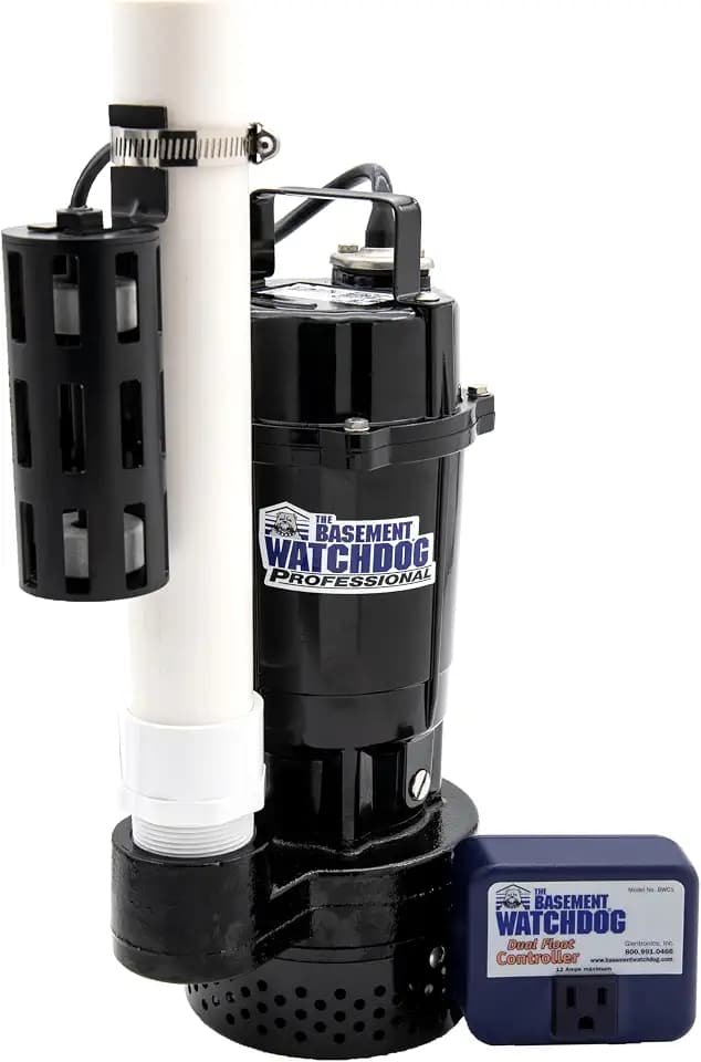 The Basement Watchdog ½ HP Submersible Sump Pump w/Copper-Wound PSC Motor - 4,100 GPH - Caged Microreed Dual Float Switch (BWT050)