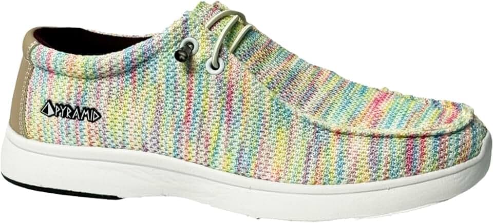 Pyramid Women’s Path Lite “Hey Bro” Slip-On Knit Bowling Shoes - Lightweight Seamless Design, Athletic Fit, Breathable Knit Upper, Universal Slide Soles