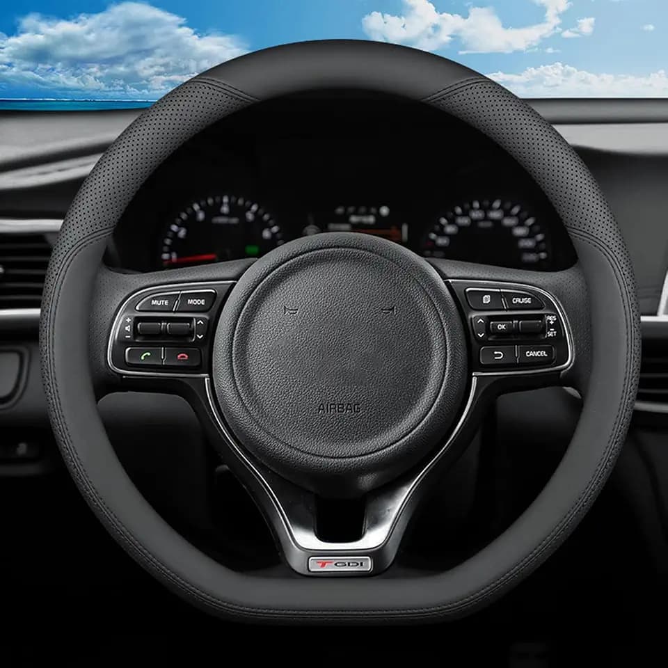 D-Shaped Steering Wheel Cover for Kia K5 Seltos Soul Forte Accessories