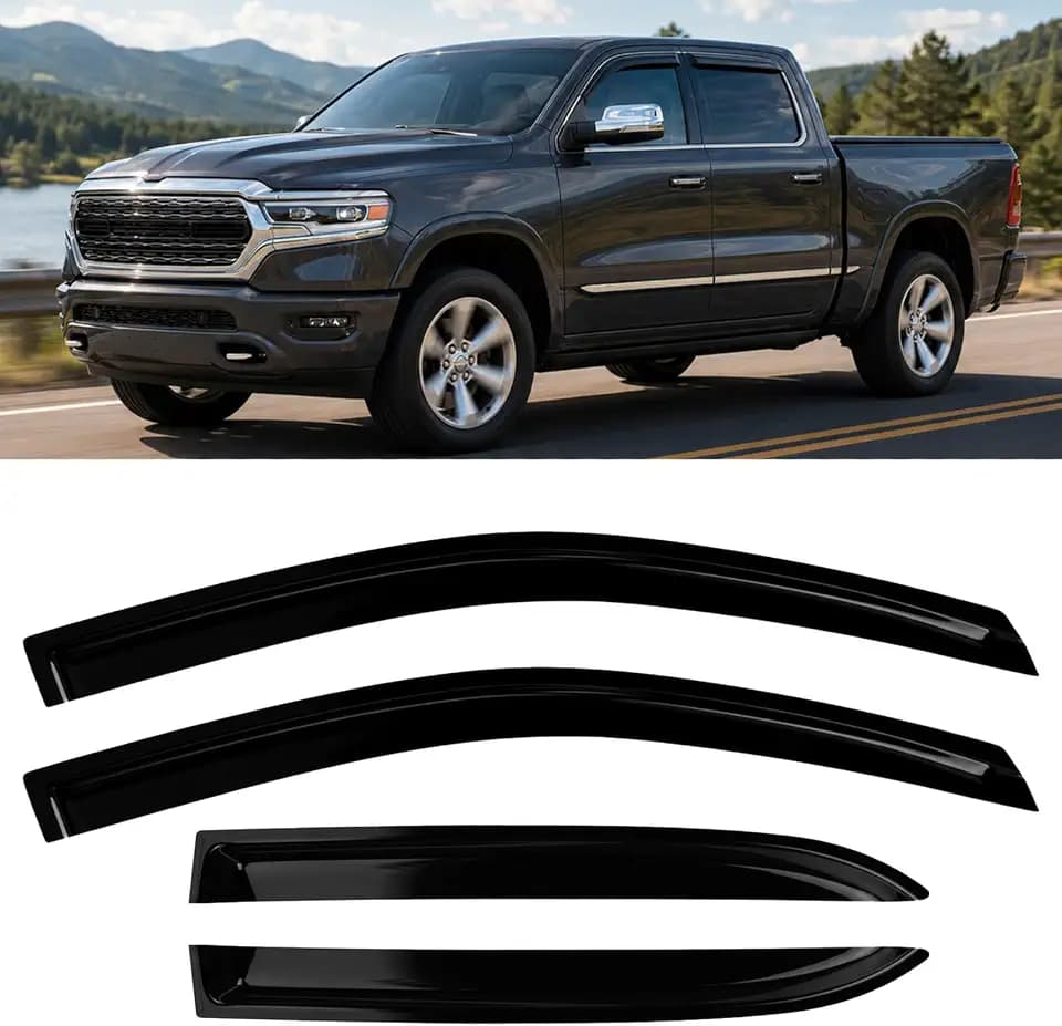 4PC Window Rain Guards fit 19-26 Dodge Ram 1500 Crew Cab New Body