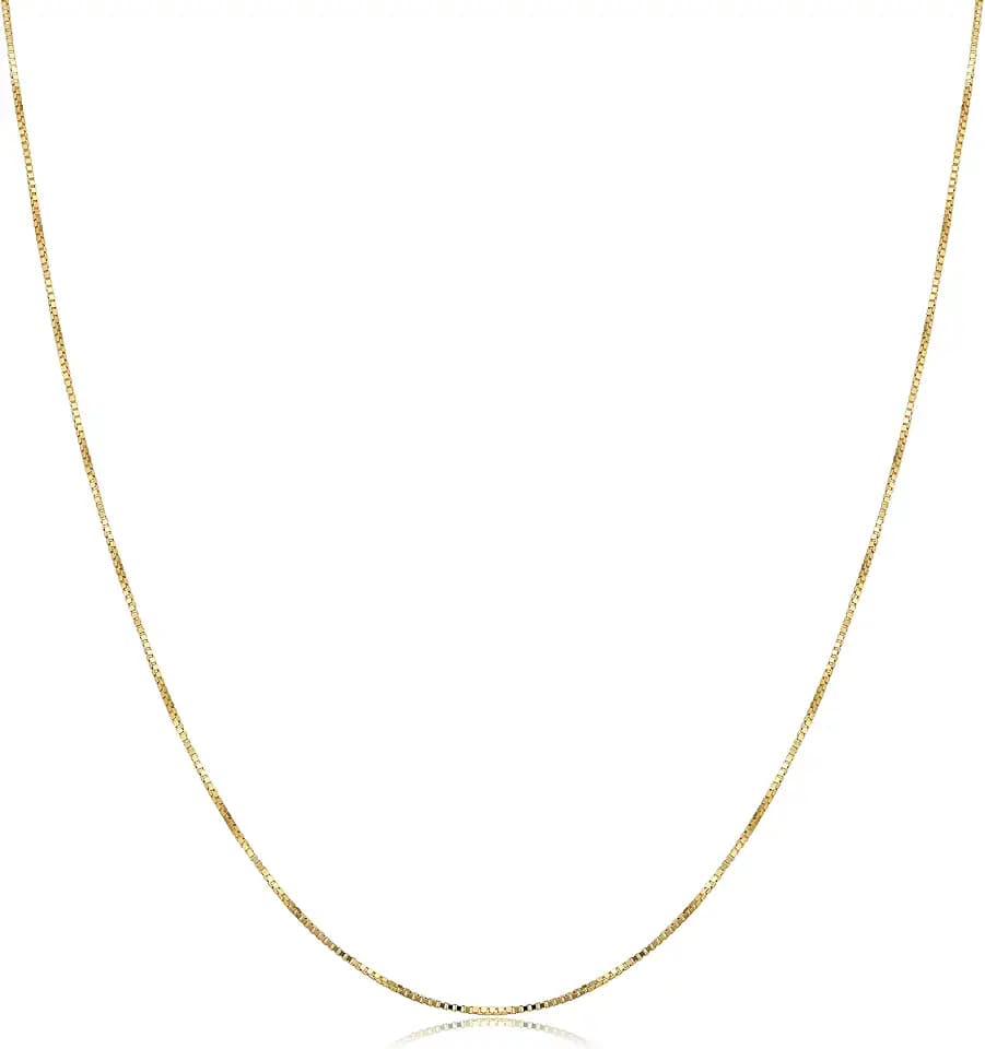 Kooljewelry Womens - 14k Yellow Gold Venetian Box Chain Necklace