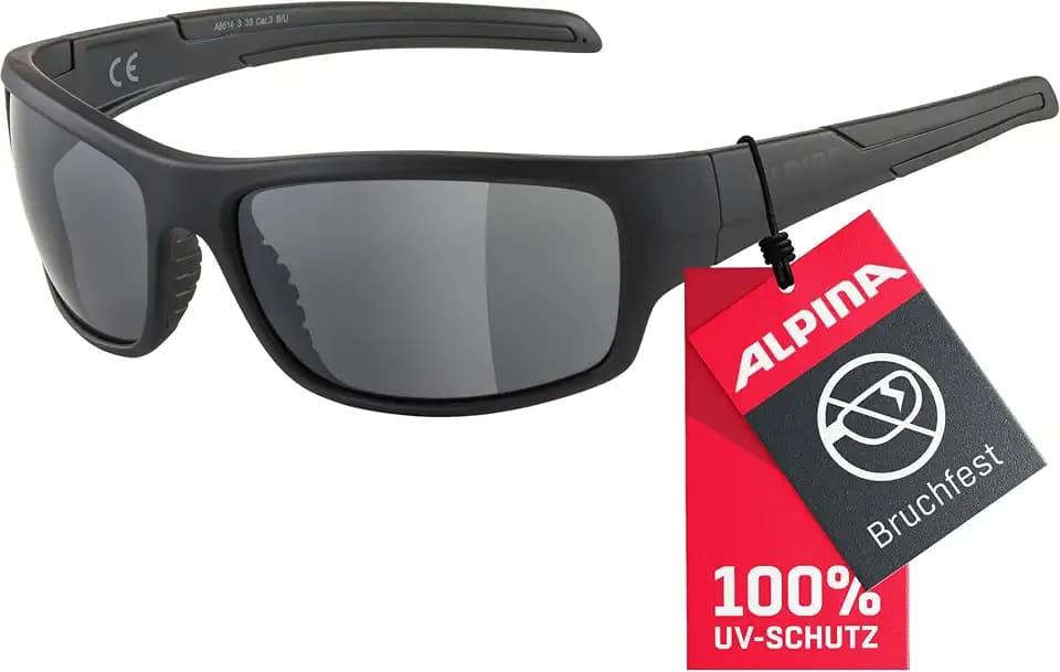 ALPINA TESTIDO - Verspiegelte und Bruchsichere Sport- & Fahrradbrille Mit 100% UV-Schutz Für Erwachsene