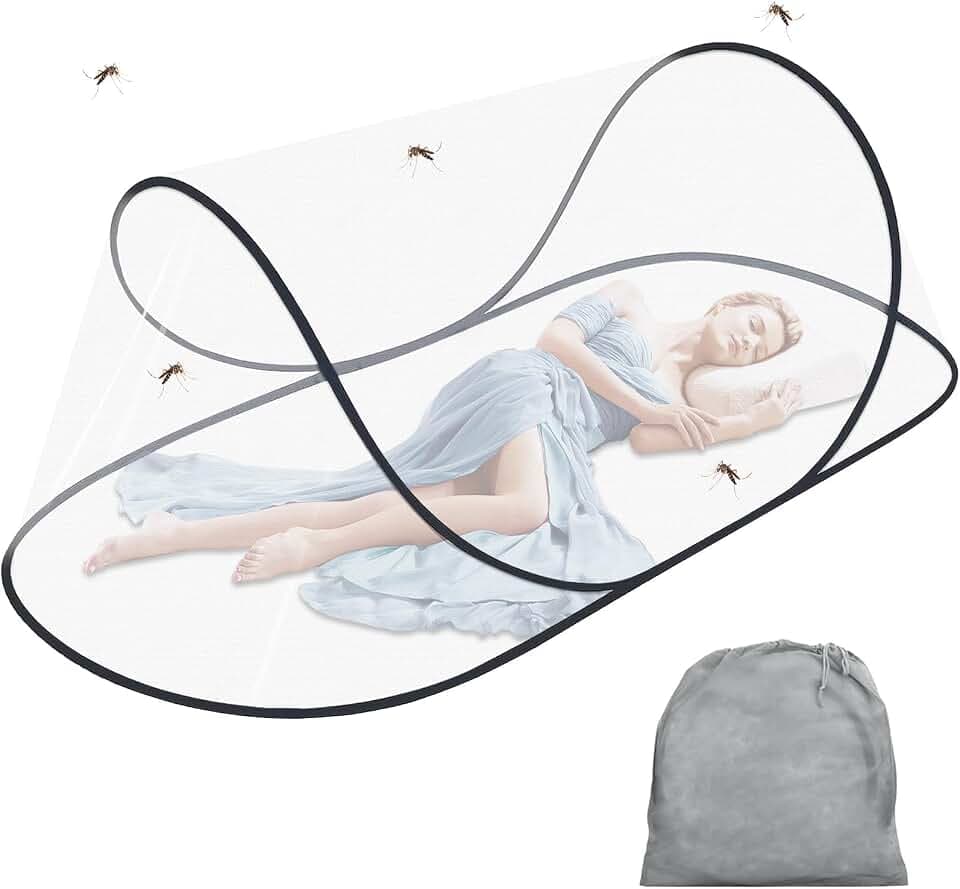 Moskitonetz Pop Up, 200 x 80 x 56 cm Faltbares Mückennetz, Tragbares Campingzelt, Familien Moskitonetz Bett für Bett, Camping, Reise, Indoor, Einfache und Tragbar
