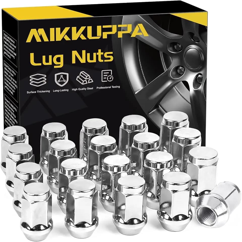 MIKKUPPA M12x1.25 Lug Nuts - Replacement for Nissan Altima Maxima Pathfinder Rogue Sentra, Subaru Outback Forester Aftermarket Wheel - 20pcs Chrome Closed End Lug Nuts