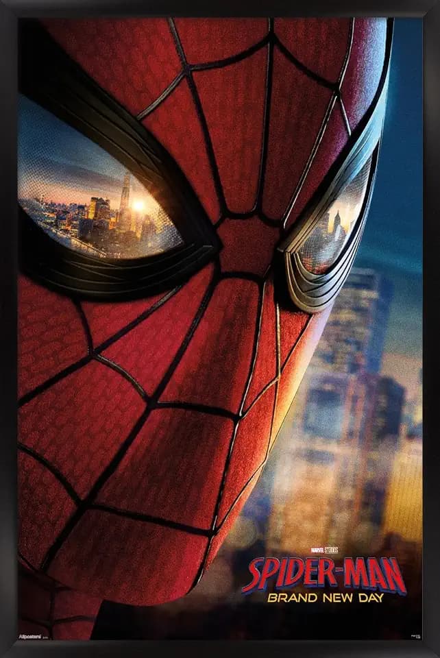 Marvel Spider-Man: Brand New Day (2026) - Mask One Sheet Wall Poster, 22.4L" x 14.7W", Black Framed Version