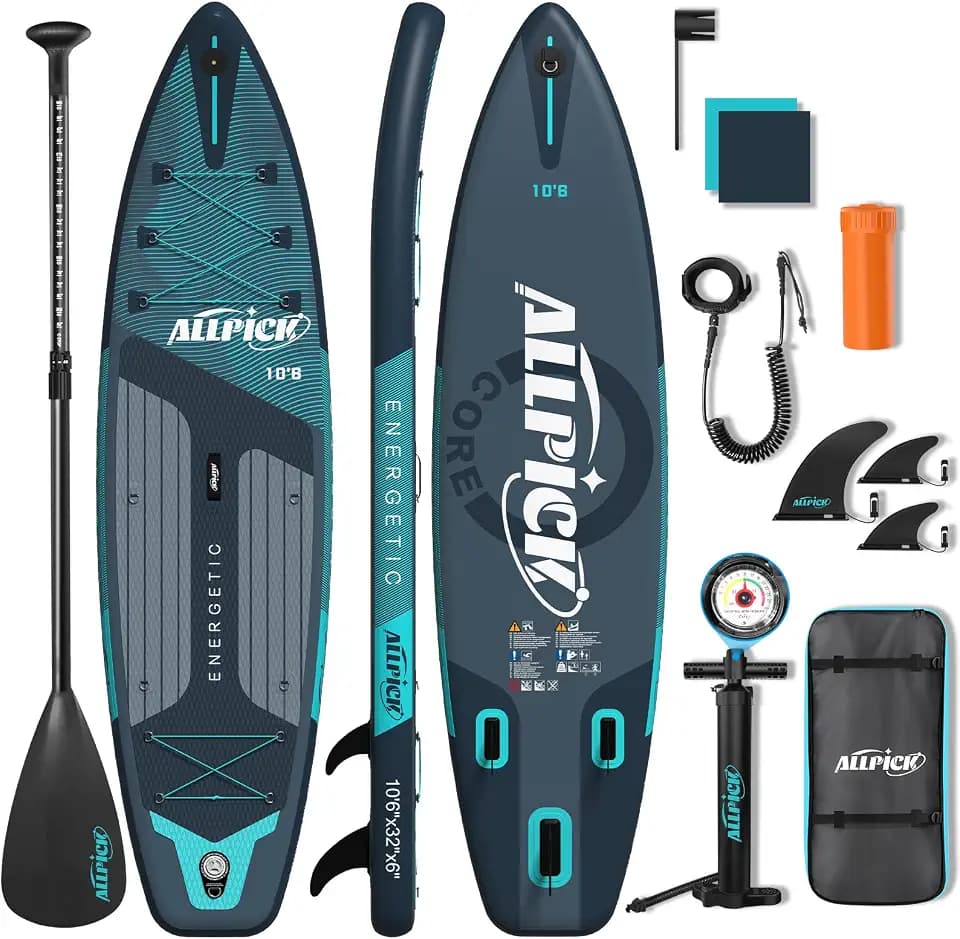 ALLPICK Stand Up Paddling Board Aufblasbar, SUP Board Set, 200kg