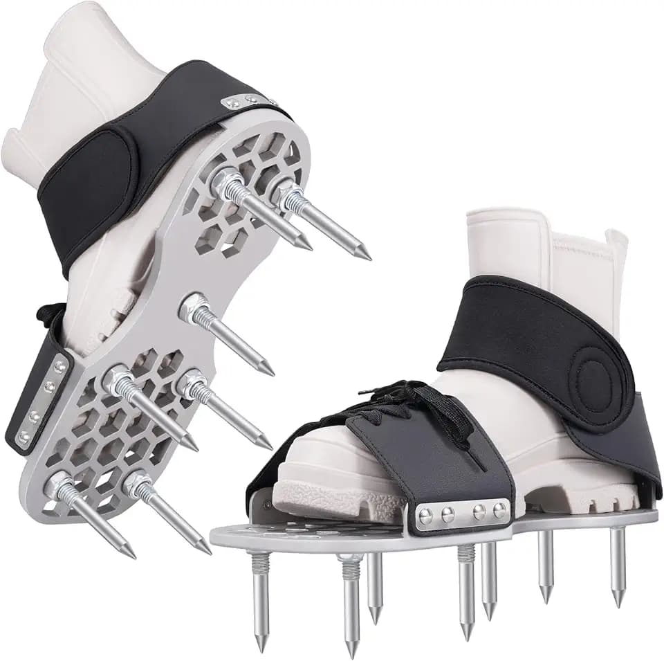 Lawn Aerator Shoes for Compacted Clay Soil, Heavy Duty Steel Spikes