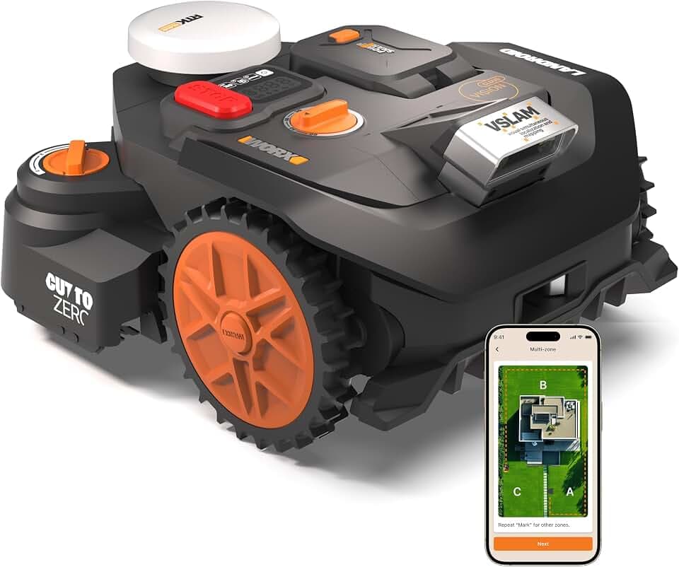 Worx Vision Cloud WR306E, 2WD Mähroboter ohne Begrenzungskabel, 600 m²