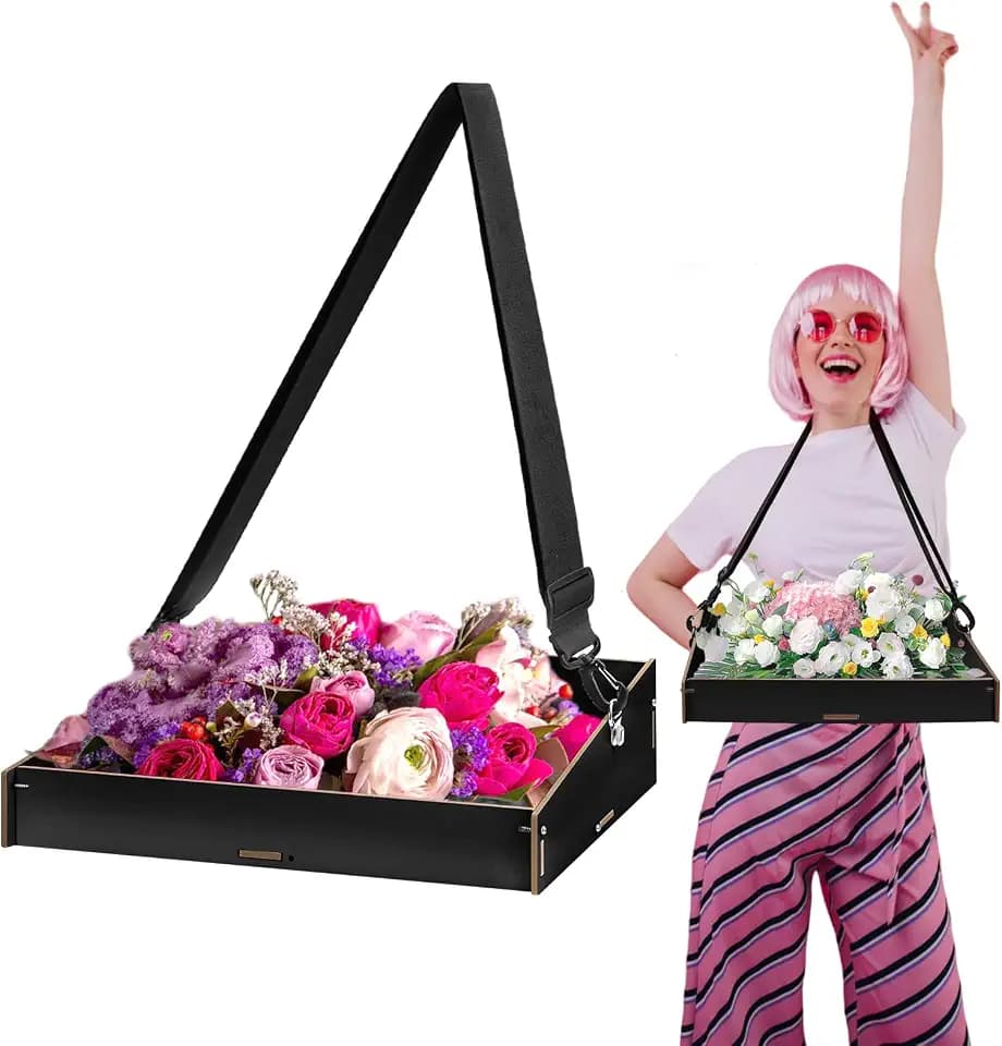 BEIMEIII Bauchladen JGA Schwarz Bauchladen Junggesellinnenabschied Team Bride Deko Bauchladen Braut Holz für Männer Frauen JGA Party Spiele Promotion 40 * 26 * 10.5cm