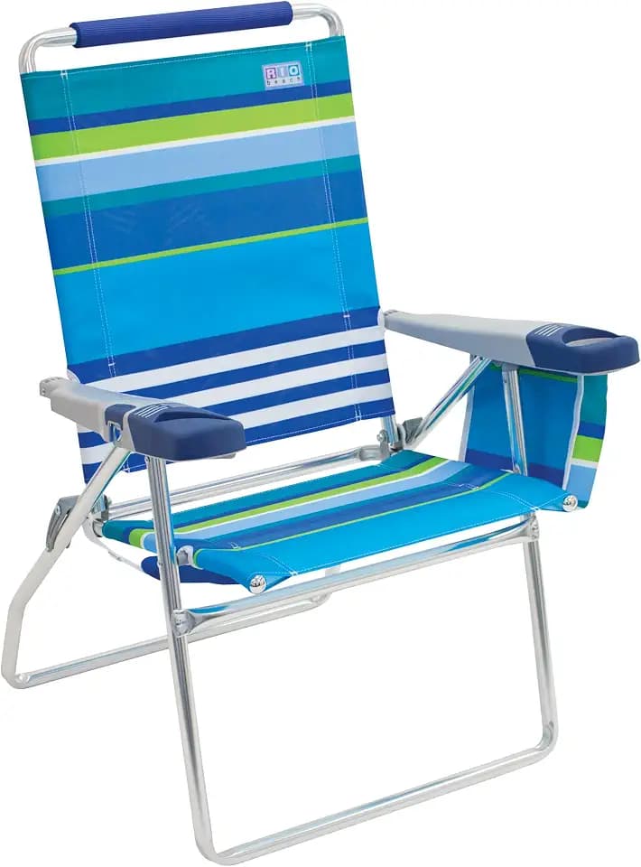 Rio Brands 4-Position Extended-Height Hi-Boy Beach Chair, Multi