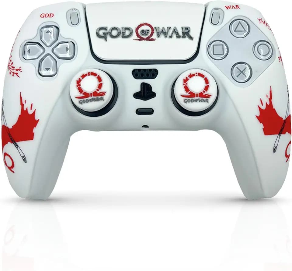 MME Schutzhülle kompatibel mit PS5-Fernbedienung, weiches und bequemes Silikon, verbessert den Griff, Zubehör für Play 5 Controller, Zubehör kompatibel mit Original-Fernbedienung Play 5 (God of War)