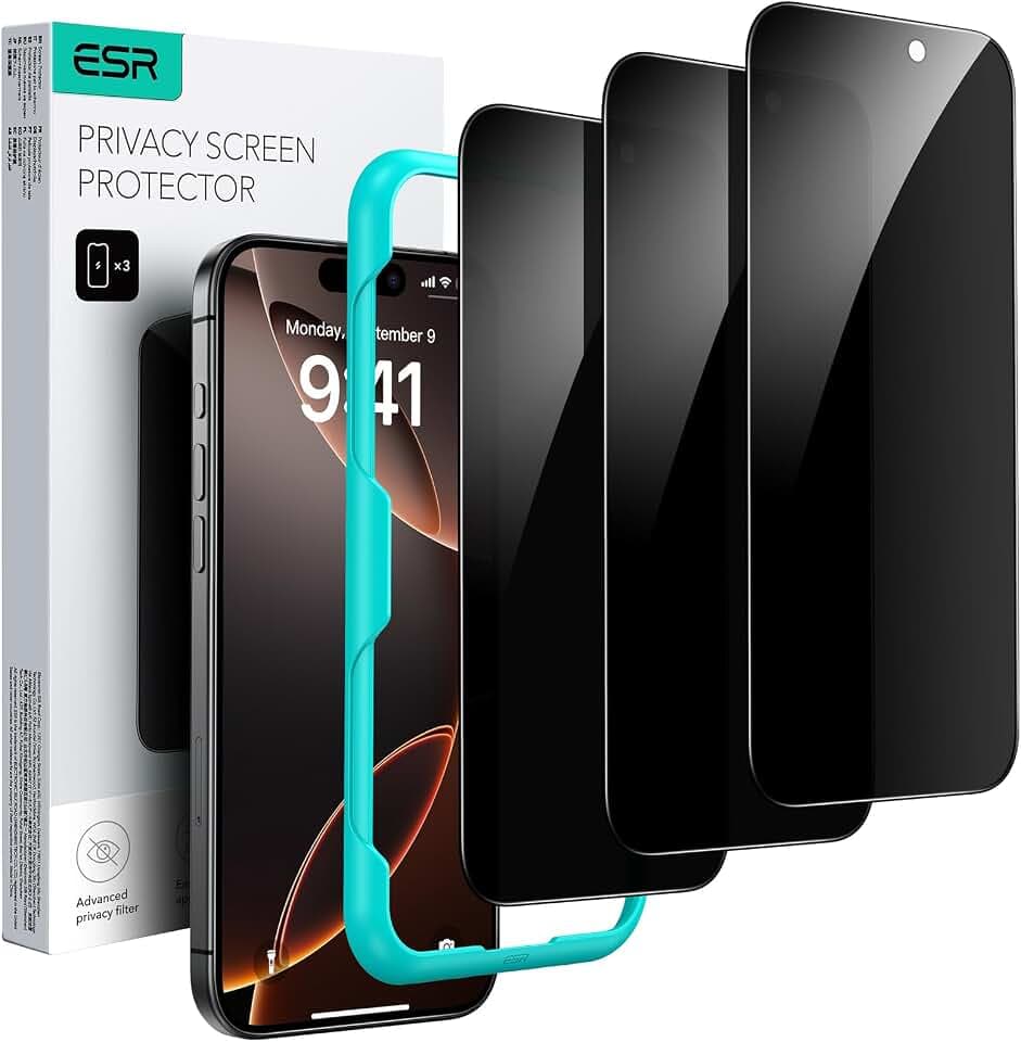 ESR 3 Pack for iPhone 16 Pro Max Privacy Screen Protector, Align Frame